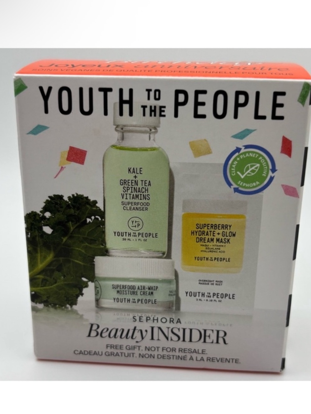 Youth To The People Green Kale Cleanser and Moisturizer Trio Travel Size NEW